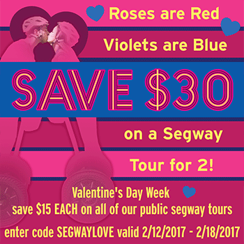 valentines day discount segway tour ad